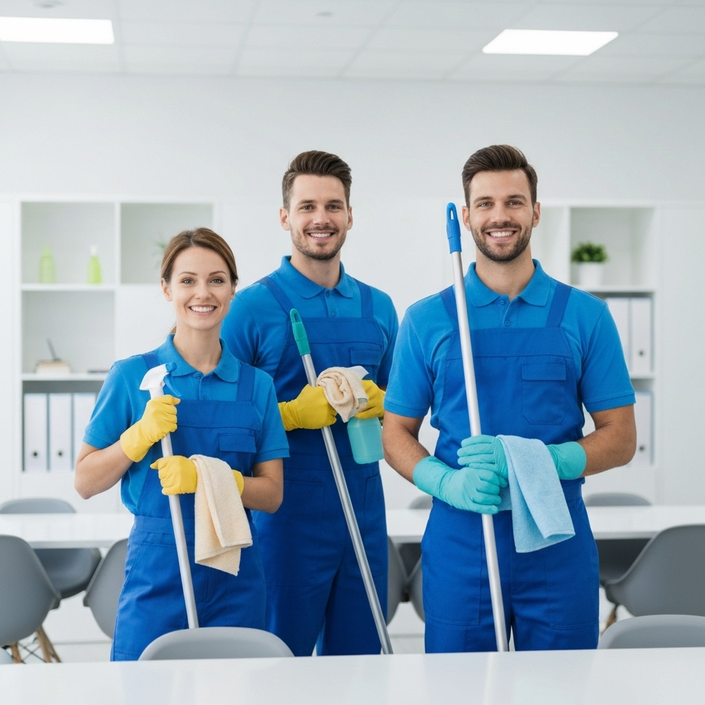 Professional cleaning team